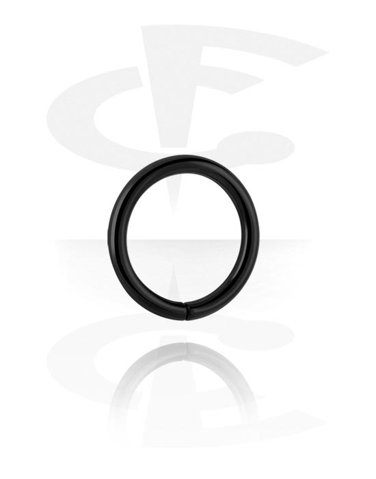 Alke za piercing, Kontinuirani prsten (kirurški čelik, crna, sjajna završna obrada), Crni kirurški čelik 316L