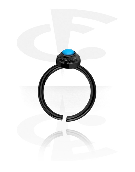 Piercinggyűrűk, Continuous ring (surgical steel, black, shiny finish), Sebészeti acél, 316L