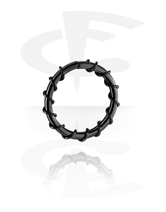 Piercingringer, Kontinuerlig ring (kirurgisk stål, svart, skinnende finish), Svart kirurgisk stål 316L
