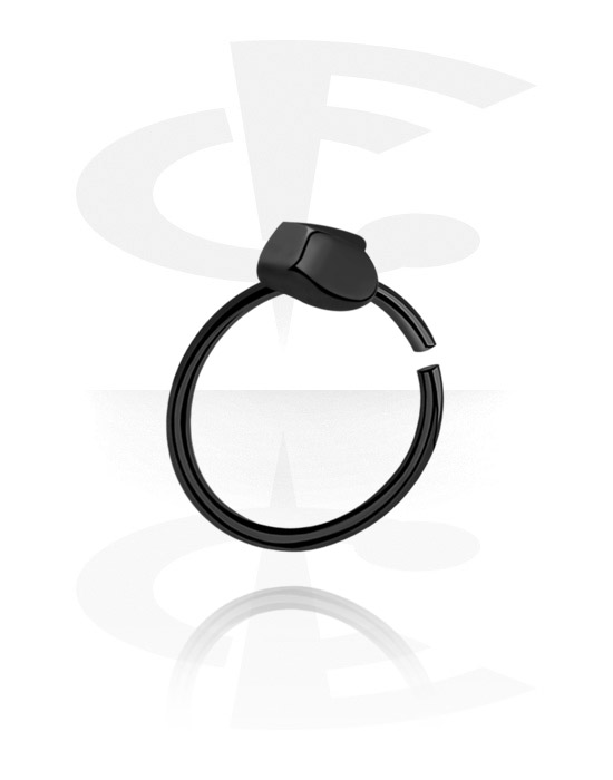 Piercing Rings, Continuous ring (surgical steel, black, shiny finish), Surgical Steel 316L