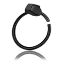 Piercinggyűrűk, Continuous ring (surgical steel, black, shiny finish), Sebészeti acél, 316L