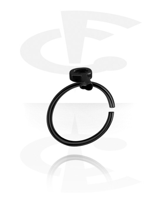 Piercingringar, Continuous ring (surgical steel, black, shiny finish), Kirurgiskt stål 316L