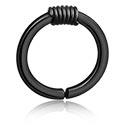 Anneaux, Anneau continu (acier chirurgical, noir, finition brillante), Acier chirurgical 316L ,   Noir