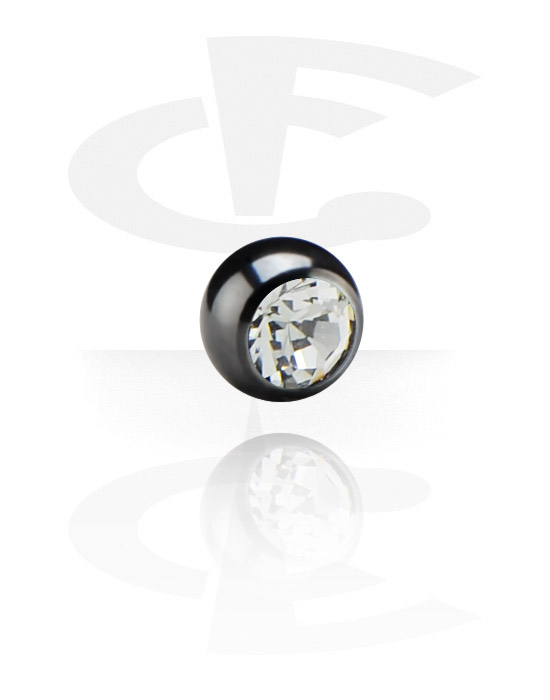 Boules, barres & plus, Boule en crystal pour barres de 1.2 mm, Acier chirurgical 316L