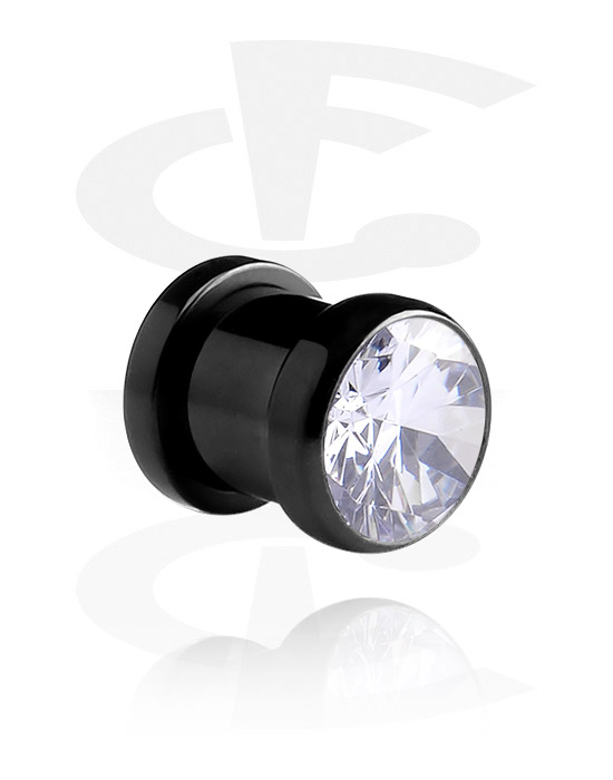 Tunnels & Plugs, Jeweled Tunnel, Surgical Steel 316L