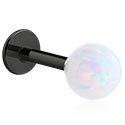 Labreti, Labret (surgical steel, black, shiny finish) s/z Umetni opal