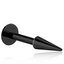 Labreti, Labret (surgical steel, black, shiny finish) s/z long cone, Kirurško jeklo 316L