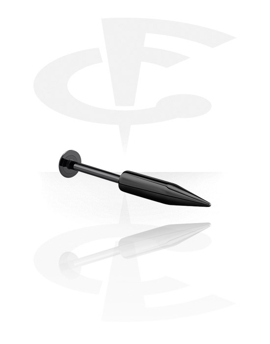 Labrety, Labret (surgical steel, black, shiny finish) s long cone