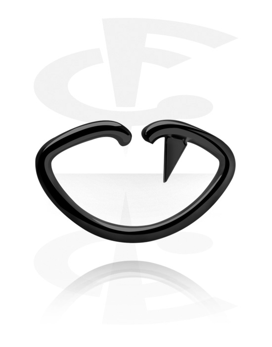 Piercinggyűrűk, Continuous ring "lips" (surgical steel, black, shiny finish), Sebészeti acél, 316L