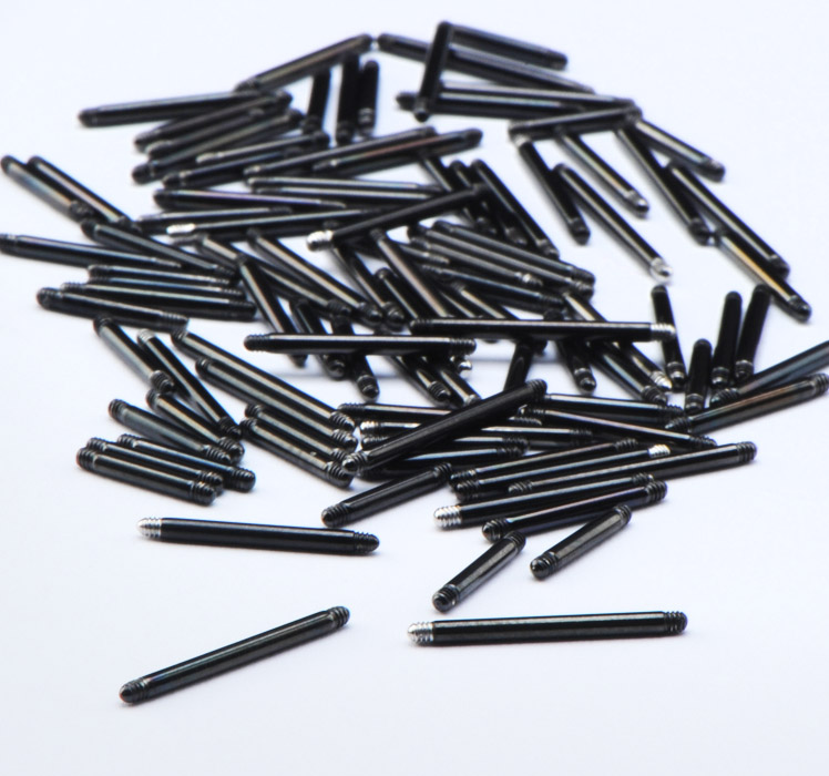 Super akcijski kompleti, Black Micro Barbell Pins Gauge 1.2mm, Surgical Steel 316L