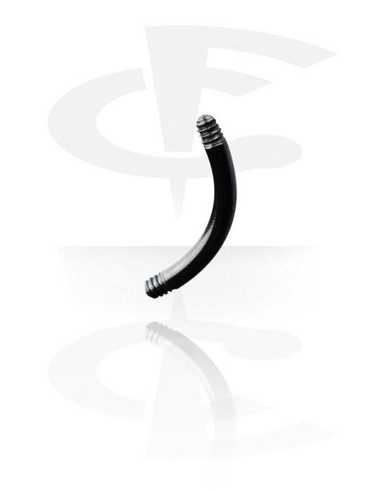 Boules, barres & plus, Black Micro Banana Pin (1.0mm), Acier chirurgical 316L