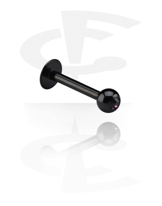 Labrety, Black Jeweled Micro Labret, Surgical Steel 316L
