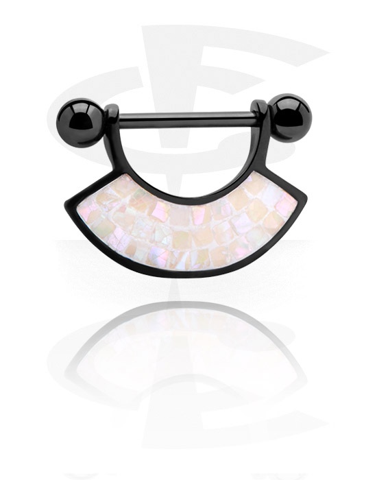 Nipple Piercings, Black Nipple Shield, Surgical Steel 316L