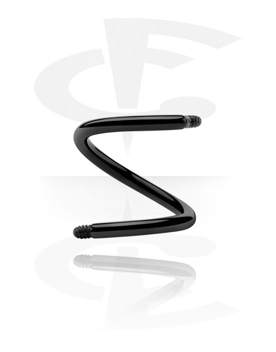 Bolas, barras & más, Black Micro Spiral Pin (1.0mm), Acero quirúrgico 316L