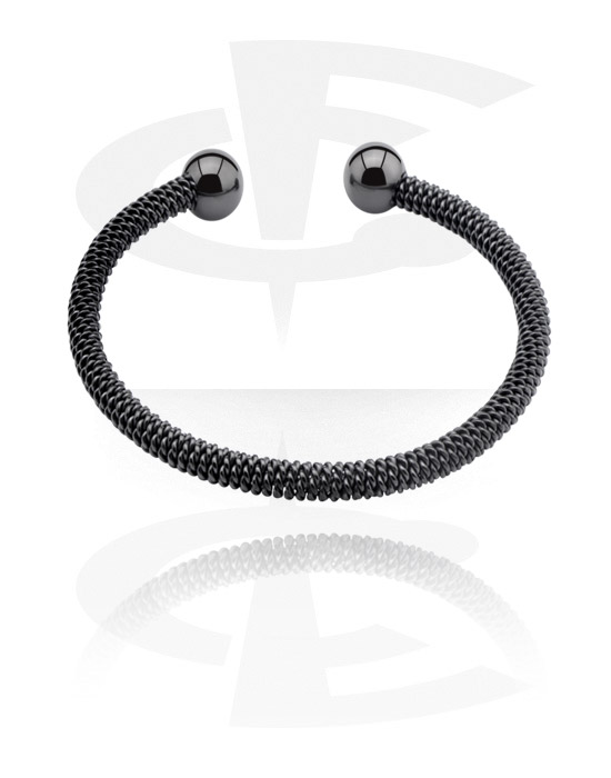 Bracelets, Black Fashion Bangle, Surgical Steel 316L