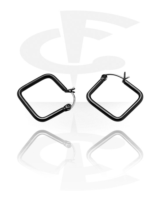 Earrings, Studs & Shields, Black Ear Hoop, Surgical Steel 316L