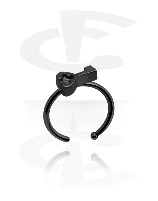 Nosovky a kroužky do nosu, Black Nose Ring, Surgical Steel 316L