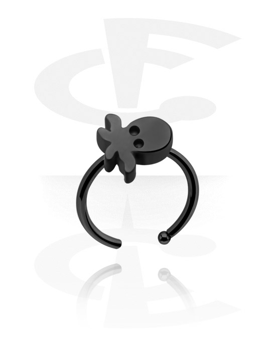 Nosovky a kroužky do nosu, Black Nose Ring, Surgical Steel 316L