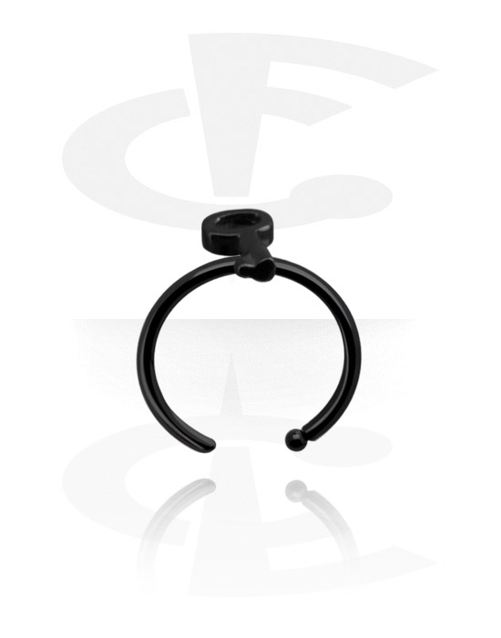 Nose Jewellery & Septums, Nose Ring with attachment, Black Surgical Steel 316L