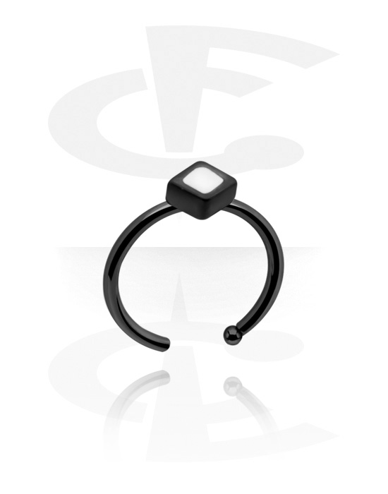 Piercings nez & Septums, Anneau nez avec accessoire, Acier chirurgical 316L ,   Noir