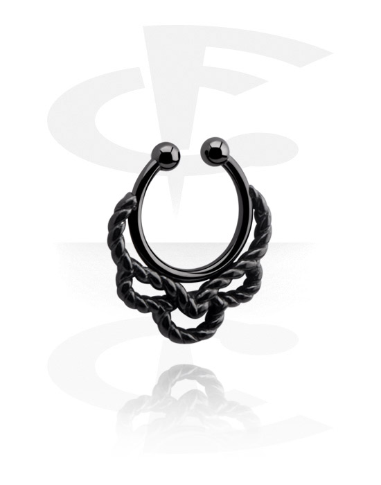 Falešné piercingové šperky, Černý falešný septum piercing, Chirurgická ocel 316L