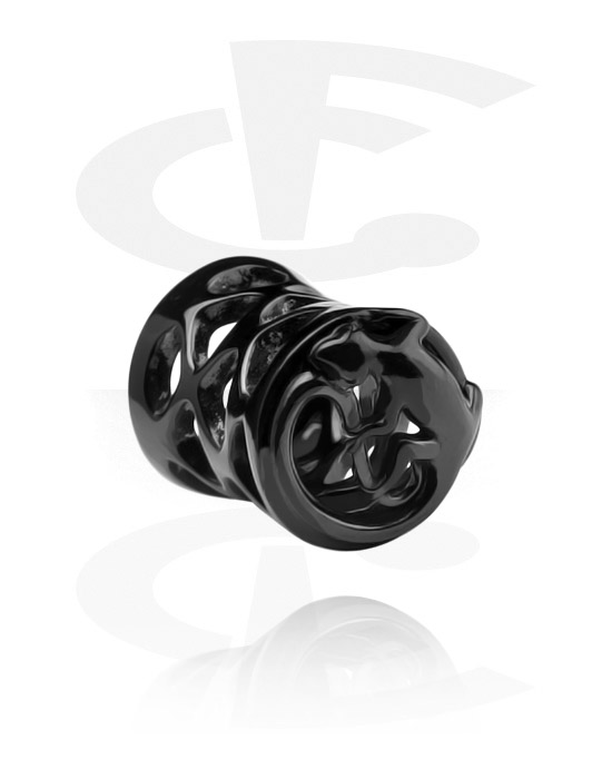Tunnels & Plugs, Flared tunnel noir, Acier chirurgical 316L