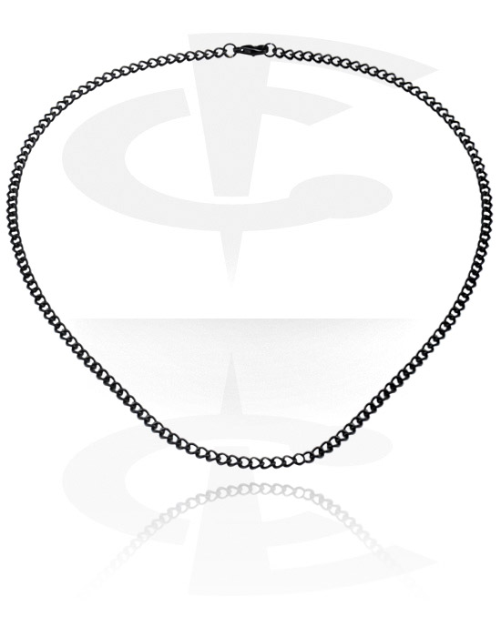 Halskjeder, Vanlig halskjede i kirurgisk stål med black color, Kirurgisk stål 316L