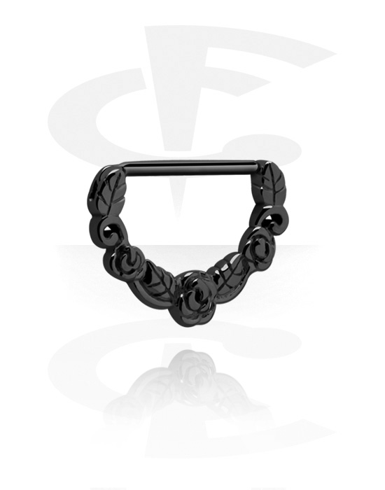 Piercingové šperky do bradavky, Černý clicker na bradavky, Chirurgická ocel 316L