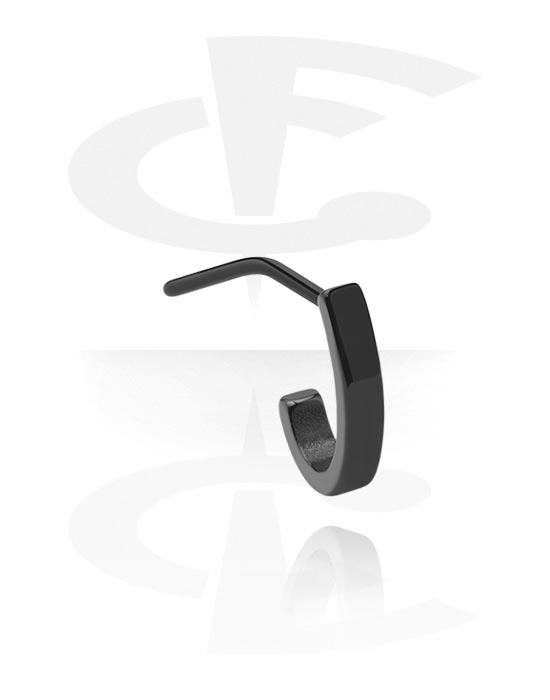 Nesestaver og -ringer, L-formet nesedobb (kirurgisk stål, svart, skinnende finish), Kirurgisk stål 316L