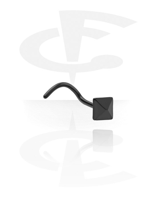 Nesestaver og -ringer, Buet nesedobb (kirurgisk stål, svart, skinnende finish), Kirurgisk stål 316L