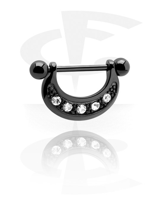 Piercingové šperky do bradavky, Černý štít pro bradavky, Chirurgická ocel 316L