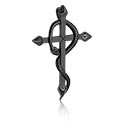 Prívesky, Prívesok „Kríž“ s dizajnom had, Chirurgická oceľ 316L