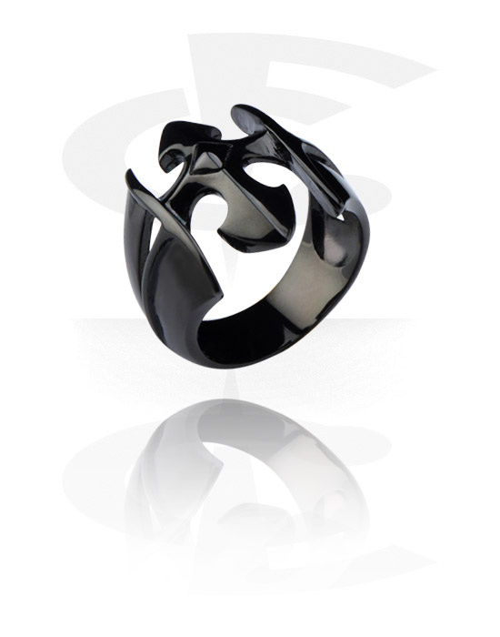 Prsteny, Black Steel Cast Ring, Surgical Steel 316L