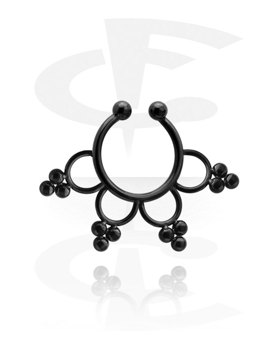 Falešné piercingové šperky, Black Fake Septum, Surgical Steel 316L