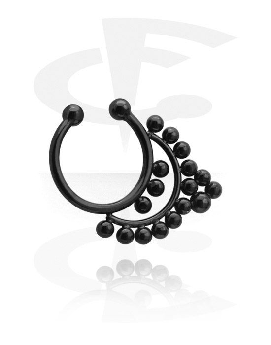 Imitacja biżuterii do piercingu, Black Fake Septum, Surgical Steel 316L