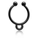 Faux piercings, Faux septum noir, Acier chirurgical 316L