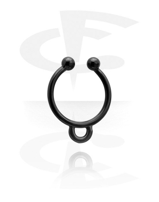 Hamis piercingek, Black Fake Septum, Surgical Steel 316L