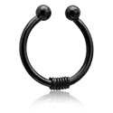Faux piercings, Faux septum noir, Acier chirurgical 316L