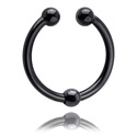 Falske piercinger, Svart falsk septum med Kule, Kirurgisk stål 316L