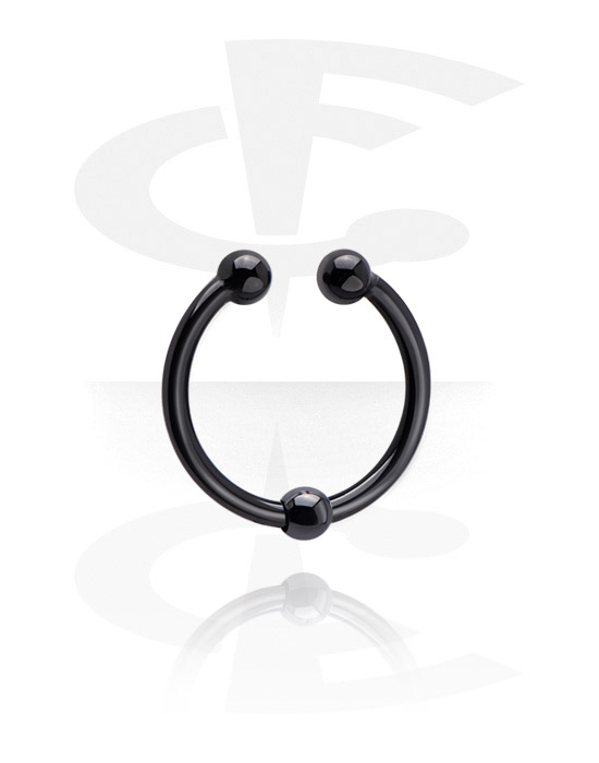 Lažni piercing nakit, Lažni septum s Kuglom, Crni kirurški čelik 316L