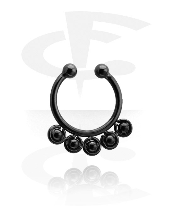 Falešné piercingové šperky, Black Fake Septum, Surgical Steel 316L