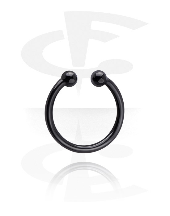 Falošné pírsingové šperky, Black Fake Nose Ring, Surgical Steel 316L