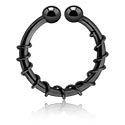 Faux piercings, Faux septum noir, Acier chirurgical 316L