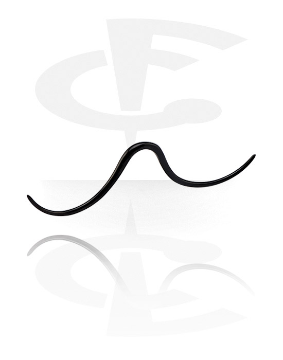 Nesestaver og -ringer, Black Septum Mustaches, Surgical Steel 316L