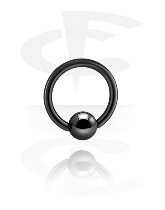 Piercingringar, Ball closure ring (titanium, black, shiny finish) med Ball, Black titanium