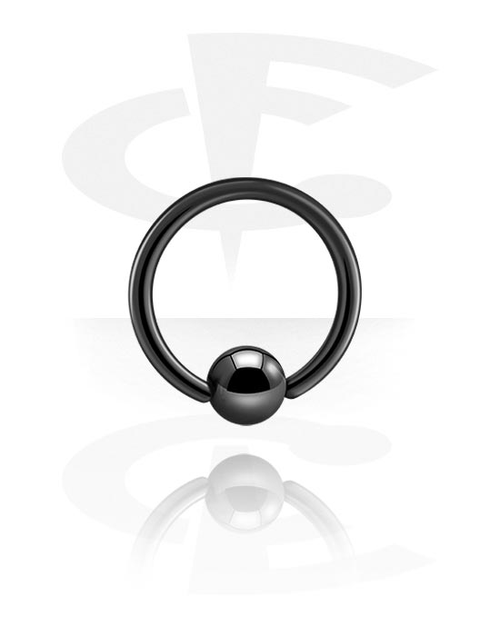 Piercings aros, Ball closure ring (titanio, negro, acabado brillante) con bola, Titanio negro