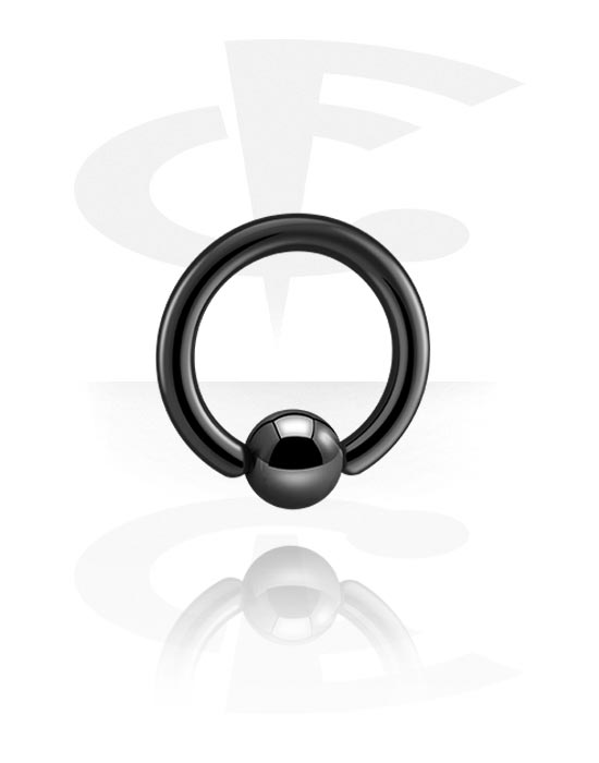 Pírsingové krúžky, Krúžok s guľôčkou (titán, čierna, lesklý povrch) s Guľôčka, Čierny titán