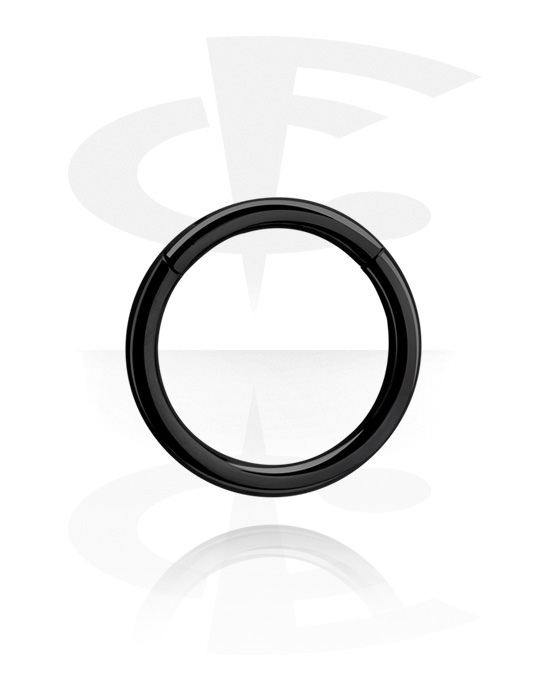 Piercingové kroužky, Segmentový kroužek (titan, černá, lesklý povrch), Černý titan