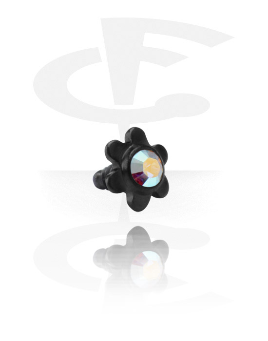 Balls, Pins & More, Black Titanium Jeweled Flower, Titanium