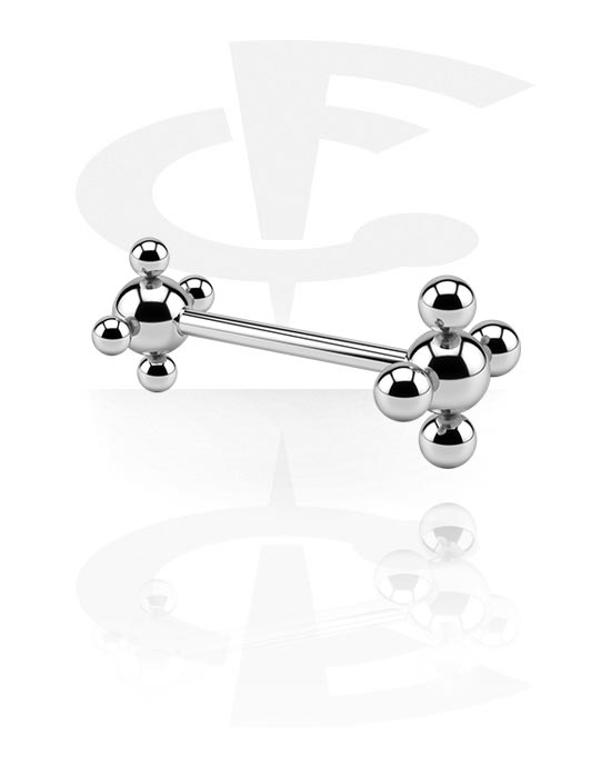 Šipkice, Barbell with Flower Balls, Surgical Steel 316L